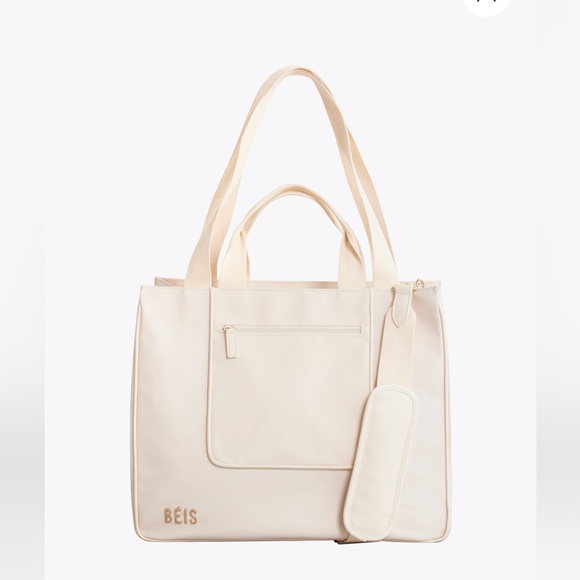 BEIS Handbags - BEIS The East To West Tote Bag Beige